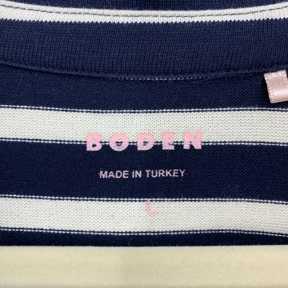 Boden Notch Collar Top Navy/Ivory - Picture 8 of 11